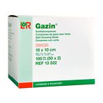 Салфетки LR Gazin (Газин) стерильные 8 слоев с Y-разрезом 10х10 см, 2 шт/уп, арт. 13522