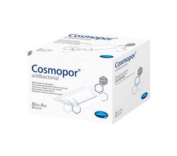 Самоклеящиеся послеоперационные повязки COSMOPOR Antibacterial с серебром 7,2 х 5 см