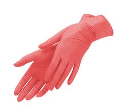 Смотровые нитриловые перчатки Benovy Multicolor, красные