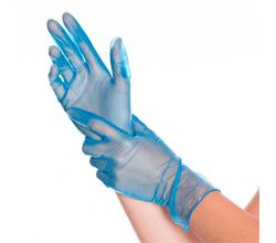 Виниловые перчатки Benovy Vinyl Multicolor, голубые