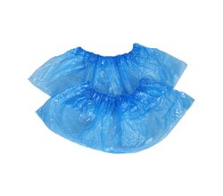 Гладкие полиэтиленовые бахилы «Эконом», голубые