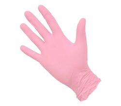 Нитриловые перчатки Aviora, неопудренные, розовые, 50 пар, S