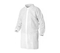 Процедурный халат на кнопках (рукава на резинках) 110 см, белый