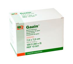 Салфетки Gazin (Газин) стерильные 8 слоев с Y-разрезом 7,5х7,5 см, 2 шт/уп, арт. 13521