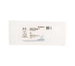 Пролен синий М0.7 (6/0) 60 см две колющие иглы CC-4, арт. W8815