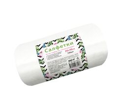 Салфетки спанлейс 20х30 см белые, 100 шт в рулоне