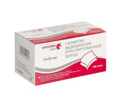 Салфетки спиртовые Unicorn Med 30х65 мм, 100 шт коробка