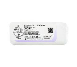 Викрил фиолетовый М3.5 (0) 75 см игла колющая MH-1 Plus 1/2 окр 31мм, арт. W9138