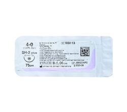 Викрил фиолетовый М1.5 (4/0) 75 см игла колющая SH-2 Plus 2 1/2 окр 20мм, арт. W9113