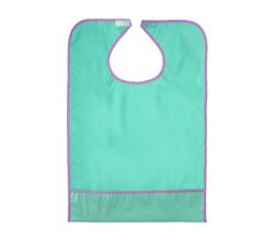 Нагрудник многоразовый с карманом BESIDE зеленый, ПВХ, 45x65 см