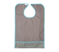 Нагрудник многоразовый с карманом BESIDE серый, ПВХ, 45x65 см