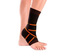 Голеностопный динамический бандаж Orliman TOB-500N, с эластичными ремнями, черный