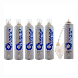 Кислородный набор Основной элемент 6 баллончиков по 13 л + мягкая маска