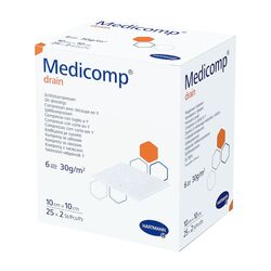 Салфетки Medicomp drain steril 10x10см, 6 слоёв. 25х2 шт., 4215355