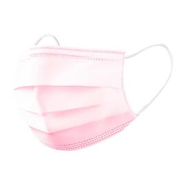 Одноразовая медицинская трехслойная маска, розовая