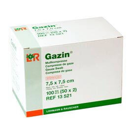 Салфетки Gazin (Газин) стерильные 8 слоев с Y-разрезом 7,5х7,5 см, 2 шт/уп, арт. 13521