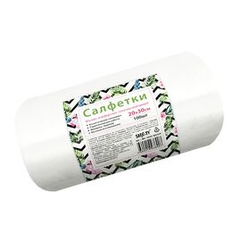 Салфетки спанлейс 20х30 см белые, 100 шт в рулоне