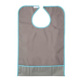 Нагрудник многоразовый с карманом BESIDE серый, ПВХ, 45x65 см