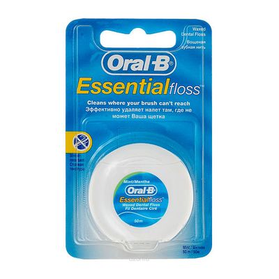 Зубная нить Oral-B Essential вощеная, 50 м купить в Екатеринбурге
