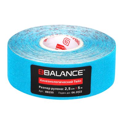 Кинезио тейп BBTape 2,5 см × 5 м голубой