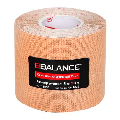 Кинезио тейп BBTape 5см x 3м бежевый