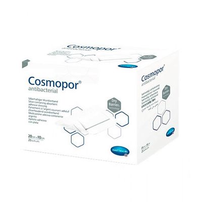 COSMOPOR Antibacterial самоклеящиеся послеоперационные повязки с серебром 20 х10 см