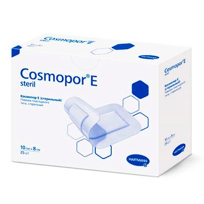 Самоклеящиеся послеоперационные повязки COSMOPOR E steril: 10 х 8 см