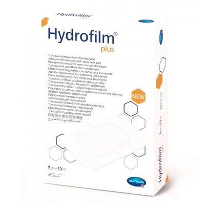 Пленочные повязки с впитывающей подушечкой HYDROFILM plus 9 х 15см для ран Пленочные повязки с впитывающей подушечкой HYDROFILM plus 9 х 15см для ран