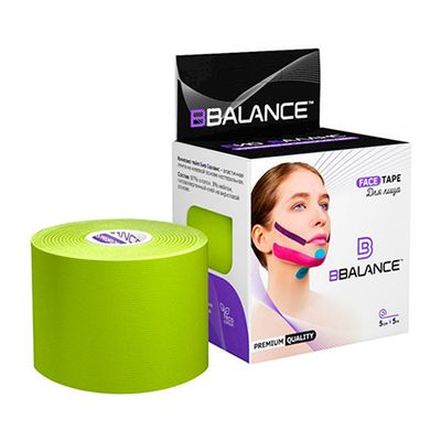 Кинезио тейп BBTape FACE TAPE 5см х 5м, лайм Кинезио тейп BBTape FACE TAPE 5см х 5м, лайм