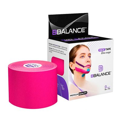 Кинезио тейп BBTape FACE TAPE 5см х 5м, розовый