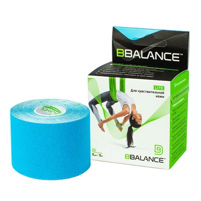 Кинезио тейп BBTape LITE 5см × 5м голубой