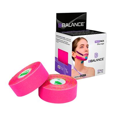 Кинезио тейп BBTape FACE PACK 2,5см*5м(2 шт.) розовый