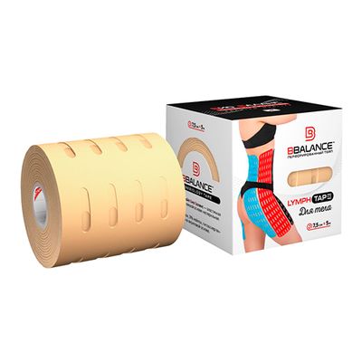 Кинезио тейп BBTape LYMPH TAPE 7,5см х 5м бежевый
