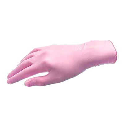 Нитриловые перчатки Benovy, розовые, 50 пар, XL