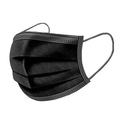 Одноразовая трехслойная гигиеническая маска, СМС, черная