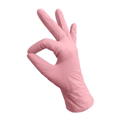 Перчатки нитриловые RUKIS Light, розовые, 50 пар L