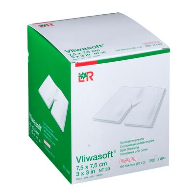 Cалфетки LR Vliwasoft (Фливасофт) стерильные 4 слоя с Y-разрезом 7,5х7,5 см Cалфетки LR Vliwasoft (Фливасофт) стерильные 4 слоя с Y-разрезом 7,5х7,5 см