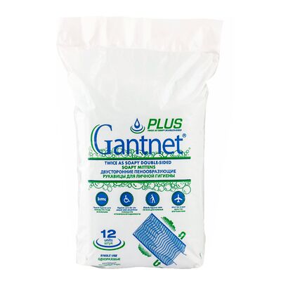 Рукавицы пенообразующие GANTNET Plus для мытья тела, 12 шт