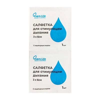 Салфетка для стимуляции дыхания с нашатырем ЭВТЕКС упаковка (саше)