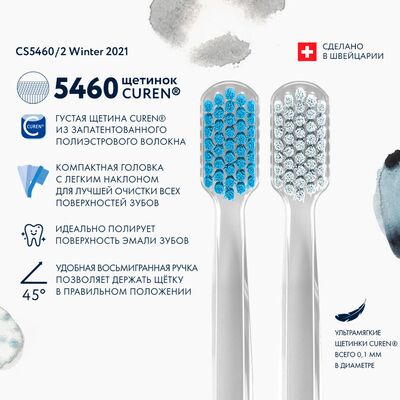 Особенности щеток Curaprox 5460/2Winter Ultrasoft Duo Winter Edition