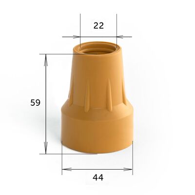 Наконечник-насадка на трость и костыли Barry Viva 22/T бежевая