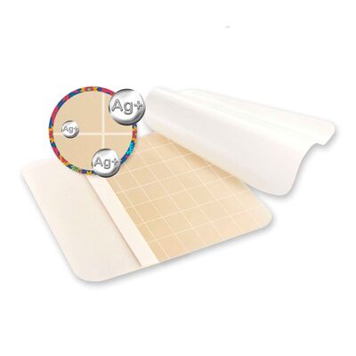 Повязка гидроколлоидная Optimelle AquaColl Ag+ (АкваКолл) с ионами серебра F 7,5 х 10 см
