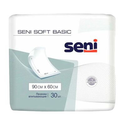 Пеленки впитывающие одноразовые Seni Soft Basic 90х60 см, 30 шт