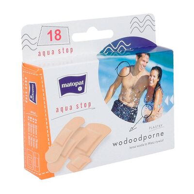 Пластыри Matopat Aqua Stop, 18 шт упакованы в картонную коробку