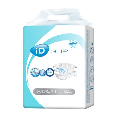 Памперсы для взрослых ID Slip Basic, размер L, 10 шт.